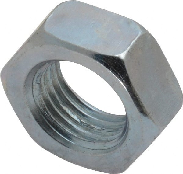 Value Collection - 1/2-20 UNF Steel Right Hand Hex Jam Nut - 3/4" Across Flats, 5/16" High, Zinc-Plated Finish - Exact Tooling