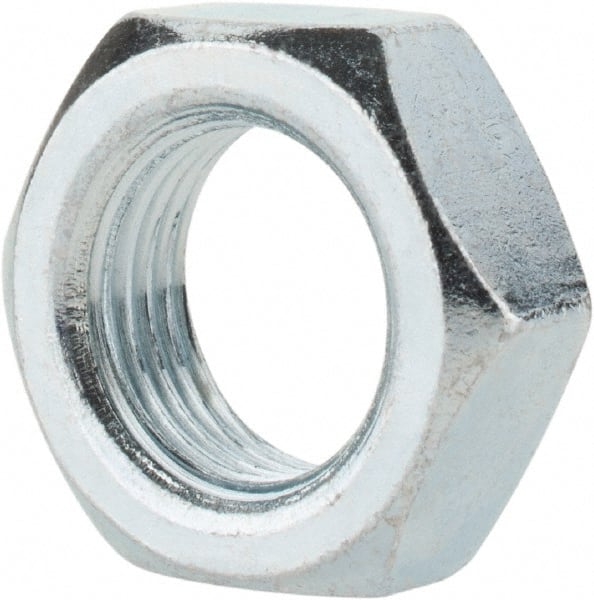 Value Collection - 5/8-18 UNF Steel Right Hand Hex Jam Nut - 15/16" Across Flats, 3/8" High, Zinc-Plated Finish - Exact Tooling