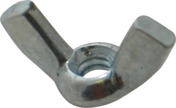 Value Collection - #6-32 UNC, Zinc Plated, Steel Standard Wing Nut - 0.72" Wing Span, 0.41" Wing Span - Exact Tooling