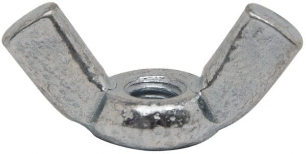 Value Collection - #8-32 UNC, Zinc Plated, Steel Standard Wing Nut - 0.91" Wing Span, 0.47" Wing Span - Exact Tooling