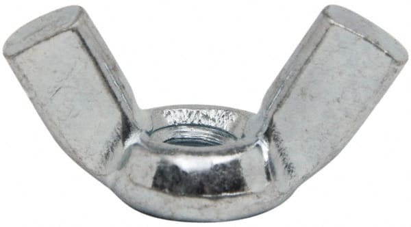Value Collection - #10-24 UNC, Zinc Plated, Steel Standard Wing Nut - 0.91" Wing Span, 0.47" Wing Span - Exact Tooling