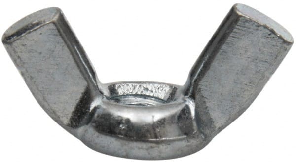 Value Collection - #10-32 UNF, Zinc Plated, Steel Standard Wing Nut - 0.91" Wing Span, 0.47" Wing Span - Exact Tooling