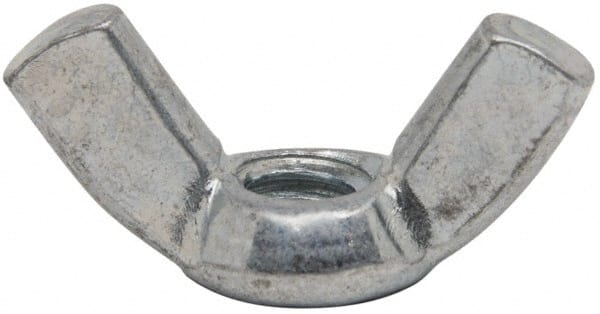Value Collection - 1/4-20 UNC, Zinc Plated, Steel Standard Wing Nut - 1.1" Wing Span, 0.57" Wing Span - Exact Tooling
