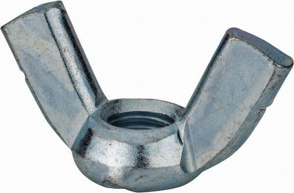 Value Collection - 5/8-11 UNC, Zinc Plated, Steel Standard Wing Nut - 2.76" Wing Span, 1.44" Wing Span - Exact Tooling