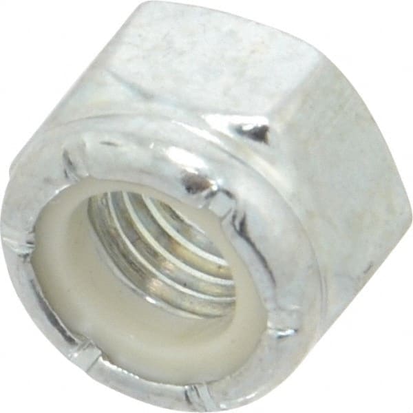 Value Collection - 5/16-24 UNF Grade 2 Hex Lock Nut with Nylon Insert - 1/2" Width Across Flats, 23/64" High, Zinc-Plated Finish - Exact Tooling