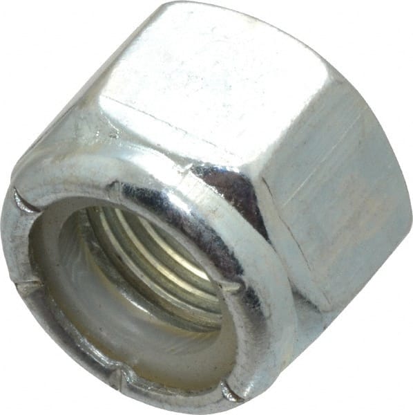 Value Collection - 1/2-20 UNF Grade 2 Hex Lock Nut with Nylon Insert - 3/4" Width Across Flats, 39/64" High, Zinc-Plated Finish - Exact Tooling