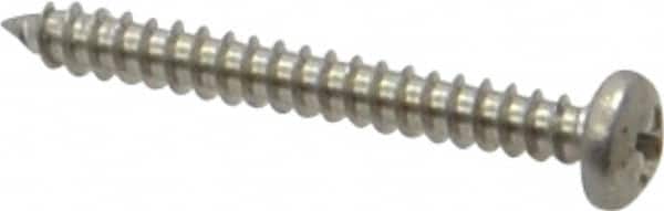 Value Collection - #4 Pan Head Phillips Sheet Metal Screw - Stainless Steel, 1" Length Under Head, Grade 18-8 - Exact Tooling