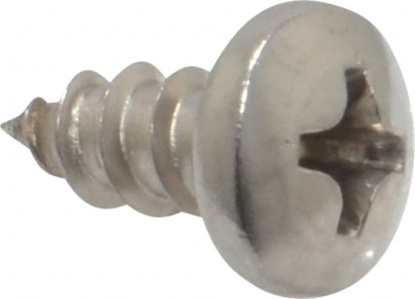 Value Collection - #8 Pan Head Phillips Sheet Metal Screw - Stainless Steel, 3/8" Length Under Head, Grade 18-8 - Exact Tooling