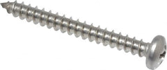 Value Collection - #8 Pan Head Phillips Sheet Metal Screw - Stainless Steel, 1-1/2" Length Under Head, Grade 18-8 - Exact Tooling