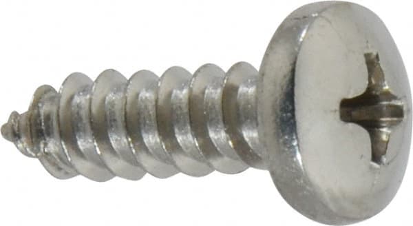 Value Collection - #10 Pan Head Phillips Sheet Metal Screw - Stainless Steel, 5/8" Length Under Head, ASME B18.6.3 & ASME B18.6.4, Grade 18-8 - Exact Tooling
