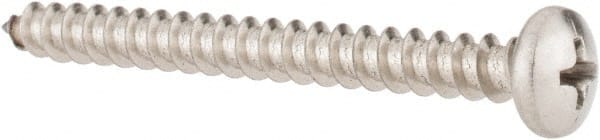 Value Collection - #10 Pan Head Phillips Sheet Metal Screw - Stainless Steel, 2" Length Under Head, Grade 18-8 - Exact Tooling