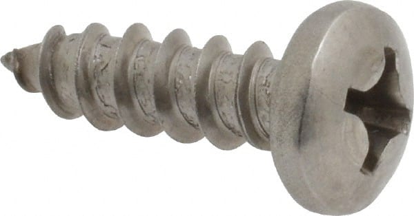 Value Collection - #12 Pan Head Phillips Sheet Metal Screw - Stainless Steel, 3/4" Length Under Head, Grade 18-8 - Exact Tooling