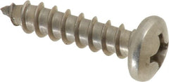 Value Collection - #12 Pan Head Phillips Sheet Metal Screw - Stainless Steel, 1" Length Under Head, Grade 18-8 - Exact Tooling