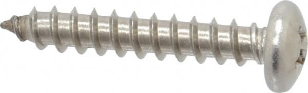 Value Collection - #12 Pan Head Phillips Sheet Metal Screw - Stainless Steel, 1-1/4" Length Under Head, Grade 18-8 - Exact Tooling