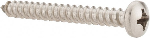 Value Collection - #12 Pan Head Phillips Sheet Metal Screw - Stainless Steel, 2" Length Under Head, Grade 18-8 - Exact Tooling