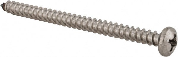 Value Collection - #12 Pan Head Phillips Sheet Metal Screw - Stainless Steel, 3" Length Under Head, Grade 18-8 - Exact Tooling