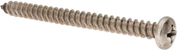 Value Collection - #14 Pan Head Phillips Sheet Metal Screw - Stainless Steel, 3" Length Under Head, Grade 18-8 - Exact Tooling