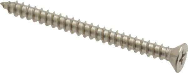 Value Collection - #8 Flat Head Phillips Sheet Metal Screw - Stainless Steel, 2" OAL, Grade 18-8 - Exact Tooling