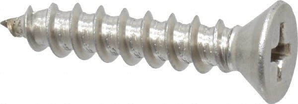 Value Collection - #10 Flat Head Phillips Sheet Metal Screw - Stainless Steel, 1" OAL, Grade 18-8 - Exact Tooling
