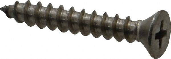 Value Collection - #10 Flat Head Phillips Sheet Metal Screw - Stainless Steel, 1-1/4" OAL, Grade 18-8 - Exact Tooling