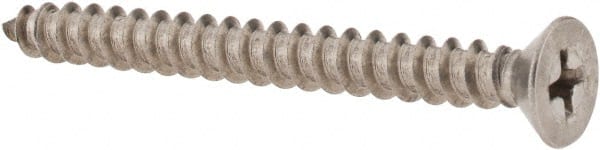 Value Collection - #10 Flat Head Phillips Sheet Metal Screw - Stainless Steel, 2" OAL, Grade 18-8 - Exact Tooling