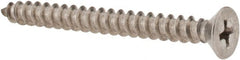 Value Collection - #10 Flat Head Phillips Sheet Metal Screw - Stainless Steel, 2" OAL, Grade 18-8 - Exact Tooling