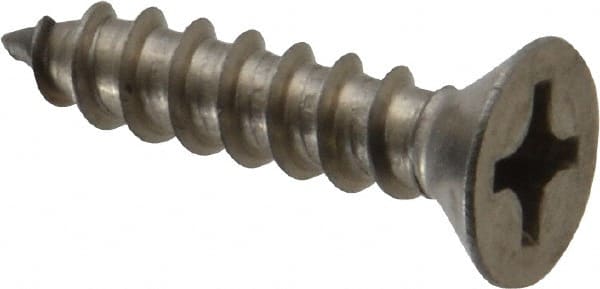 Value Collection - #12 Flat Head Phillips Sheet Metal Screw - Stainless Steel, 1" OAL, Grade 18-8 - Exact Tooling