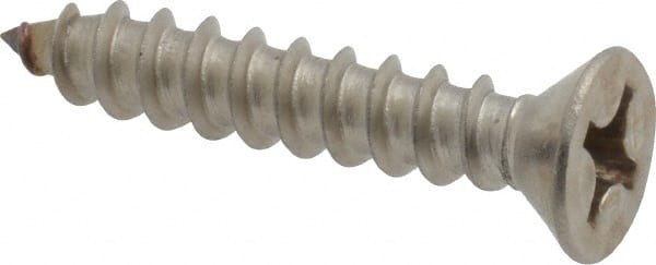 Value Collection - #12 Flat Head Phillips Sheet Metal Screw - Stainless Steel, 1-1/4" OAL, Grade 18-8 - Exact Tooling