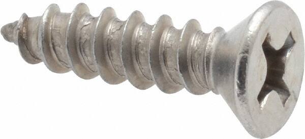 Value Collection - #14 Flat Head Phillips Sheet Metal Screw - Stainless Steel, 1" OAL, Grade 18-8 - Exact Tooling
