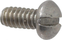 Value Collection - #4-40 UNC, 1/4" Length Under Head Slotted Drive Machine Screw - Round Head, Grade 18-8 Stainless Steel, Uncoated, Without Washer - Exact Tooling