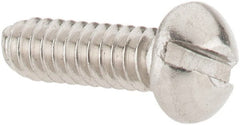 Value Collection - #4-40 UNC, 3/8" Length Under Head Slotted Drive Machine Screw - Round Head, Grade 18-8 Stainless Steel, Uncoated, Without Washer - Exact Tooling