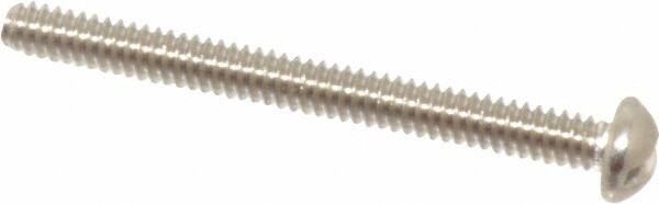 Value Collection - #4-40 UNC, 1-1/4" Length Under Head Slotted Drive Machine Screw - Round Head, Grade 18-8 Stainless Steel, Uncoated, Without Washer - Exact Tooling