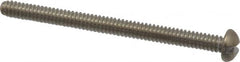 Value Collection - #4-40 UNC, 1-1/2" Length Under Head Slotted Drive Machine Screw - Round Head, Grade 18-8 Stainless Steel, Uncoated, Without Washer - Exact Tooling