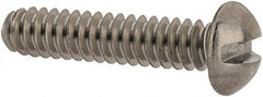 Value Collection - #6-32 UNC, 5/8" Length Under Head Slotted Drive Machine Screw - Round Head, Grade 18-8 Stainless Steel, Uncoated, Without Washer - Exact Tooling