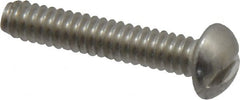 Value Collection - #6-32 UNC, 3/4" Length Under Head Slotted Drive Machine Screw - Round Head, Grade 18-8 Stainless Steel, Uncoated, Without Washer - Exact Tooling