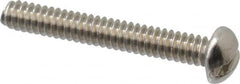 Value Collection - #6-32 UNC, 1" Length Under Head Slotted Drive Machine Screw - Round Head, Grade 18-8 Stainless Steel, Uncoated, Without Washer - Exact Tooling