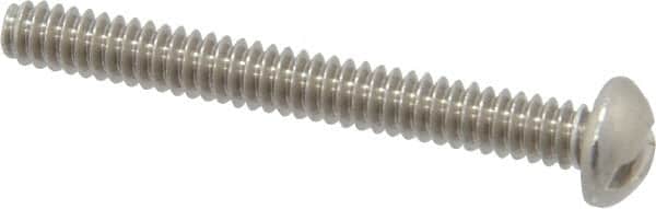 Value Collection - #6-32 UNC, 1-1/4" Length Under Head Slotted Drive Machine Screw - Round Head, Grade 18-8 Stainless Steel, Uncoated, Without Washer - Exact Tooling