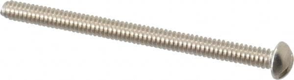 Value Collection - #6-32 UNC, 2" Length Under Head Slotted Drive Machine Screw - Round Head, Grade 18-8 Stainless Steel, Uncoated, Without Washer - Exact Tooling