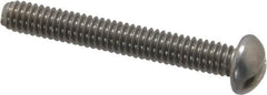 Value Collection - #8-32 UNC, 1-1/4" Length Under Head Slotted Drive Machine Screw - Round Head, Grade 18-8 Stainless Steel, Uncoated, Without Washer - Exact Tooling