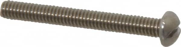 Value Collection - #8-32 UNC, 1-1/2" Length Under Head Slotted Drive Machine Screw - Round Head, Grade 18-8 Stainless Steel, Uncoated, Without Washer - Exact Tooling