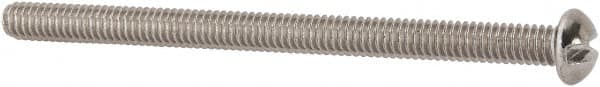 Value Collection - #8-32 UNC, 2-1/2" Length Under Head Slotted Drive Machine Screw - Round Head, Grade 18-8 Stainless Steel, Uncoated, Without Washer - Exact Tooling