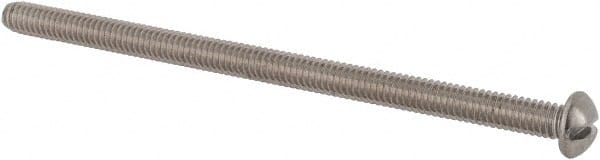 Value Collection - #8-32 UNC, 3" Length Under Head Slotted Drive Machine Screw - Round Head, Grade 18-8 Stainless Steel, Uncoated, Without Washer - Exact Tooling