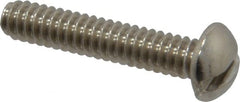 Value Collection - #10-24 UNC, 1" Length Under Head Slotted Drive Machine Screw - Round Head, Grade 18-8 Stainless Steel, Uncoated, Without Washer - Exact Tooling