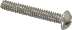 Value Collection - #10-24 UNC, 1-1/4" Length Under Head Slotted Drive Machine Screw - Round Head, Grade 18-8 Stainless Steel, Uncoated, Without Washer - Exact Tooling