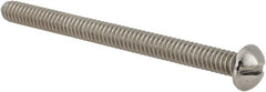Value Collection - #10-24 UNC, 2-1/2" Length Under Head Slotted Drive Machine Screw - Round Head, Grade 18-8 Stainless Steel, Uncoated, Without Washer - Exact Tooling