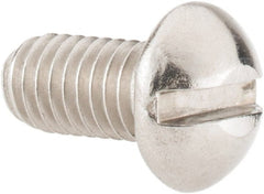 Value Collection - #10-32 UNF, 3/8" Length Under Head Slotted Drive Machine Screw - Round Head, Grade 18-8 Stainless Steel, Uncoated, Without Washer - Exact Tooling