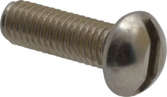 Value Collection - #10-32 UNF, 5/8" Length Under Head Slotted Drive Machine Screw - Round Head, Grade 18-8 Stainless Steel, Uncoated, Without Washer - Exact Tooling