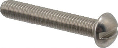 Value Collection - #10-32 UNF, 1-1/4" Length Under Head Slotted Drive Machine Screw - Round Head, Grade 18-8 Stainless Steel, Uncoated, Without Washer - Exact Tooling
