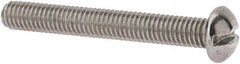 Value Collection - #10-32 UNF, 1-1/2" Length Under Head Slotted Drive Machine Screw - Round Head, Grade 18-8 Stainless Steel, Uncoated, Without Washer - Exact Tooling