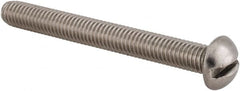 Value Collection - #10-32 UNF, 1-3/4" Length Under Head Slotted Drive Machine Screw - Round Head, Grade 18-8 Stainless Steel, Uncoated, Without Washer - Exact Tooling